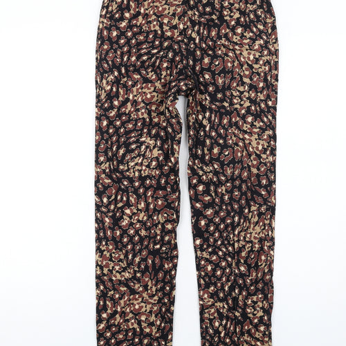Marks and Spencer Womens Multicoloured Geometric Viscose Dress Pants Trousers Size 6 L29 in Regular Zip