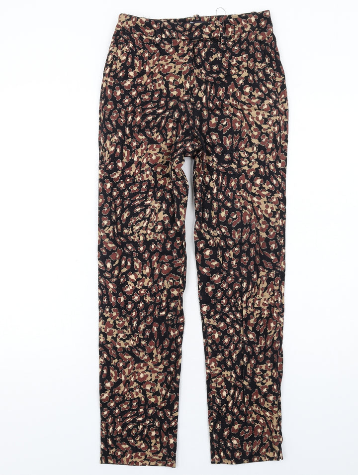 Marks and Spencer Womens Multicoloured Geometric Viscose Dress Pants Trousers Size 6 L29 in Regular Zip