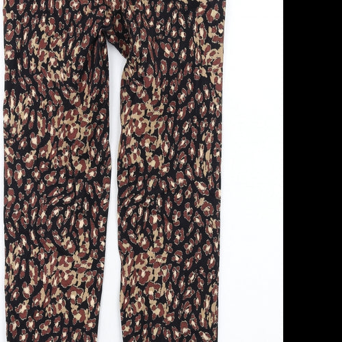 Marks and Spencer Womens Multicoloured Geometric Viscose Dress Pants Trousers Size 6 L29 in Regular Zip