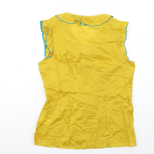 Boden Womens Yellow Cotton Basic Blouse Size 10 Collared