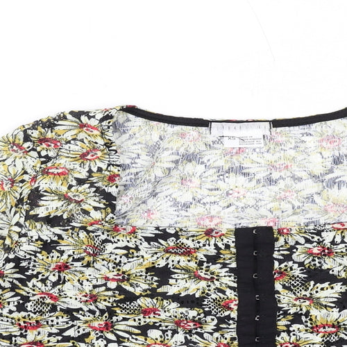 Cooperative Womens Multicoloured Floral Polyester Cropped Blouse Size XS Square Neck