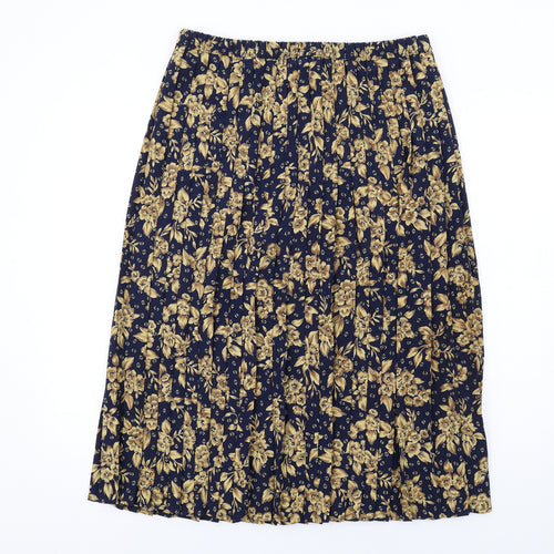 Eastex Womens Blue Floral Polyester Pleated Skirt Size 18