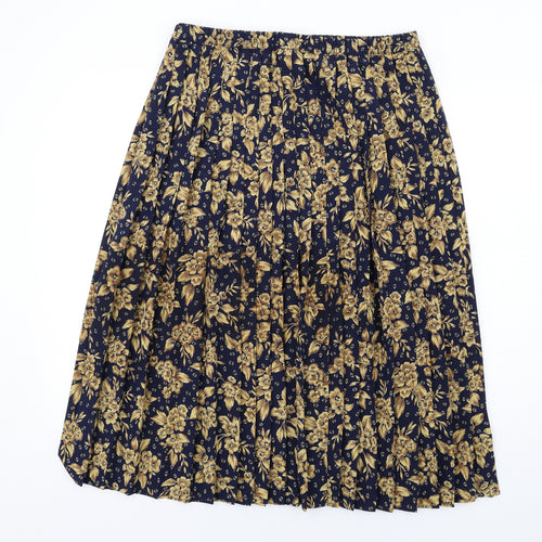 Eastex Womens Blue Floral Polyester Pleated Skirt Size 18