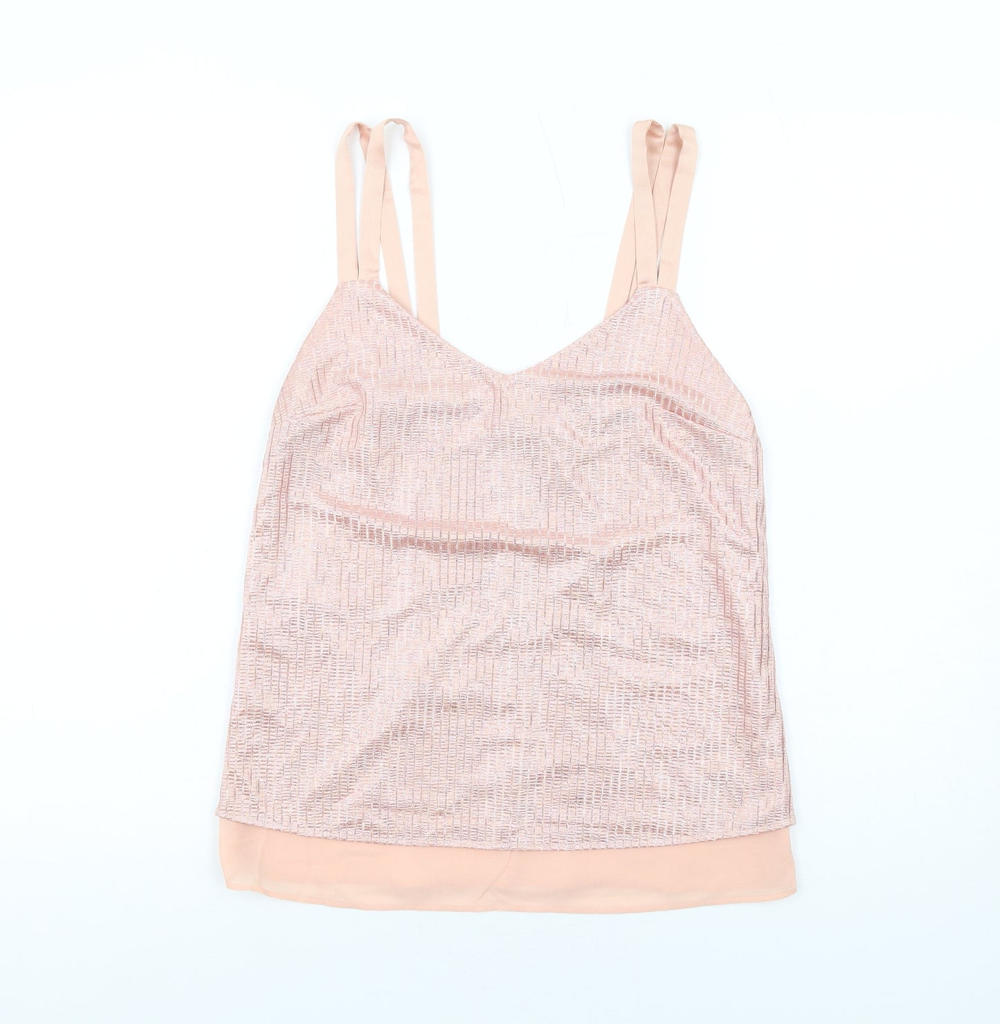 NEXT Womens Pink Polyester Basic Tank Size 6 V-Neck