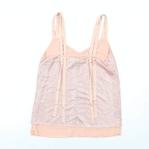 NEXT Womens Pink Polyester Basic Tank Size 6 V-Neck