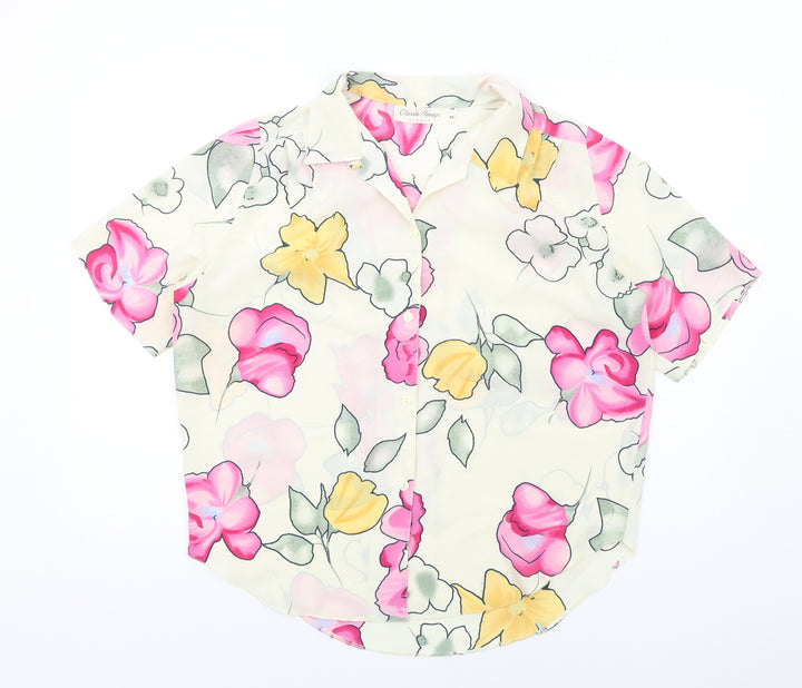 Classic Image Womens Multicoloured Floral Polyester Basic Button-Up Size 16 Collared