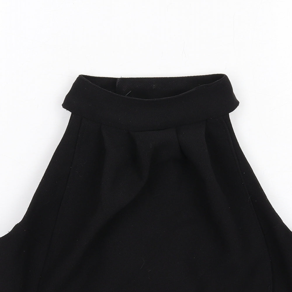 Kendelle Womens Black Polyester Cropped Tank Size 10 Halter - Open Back
