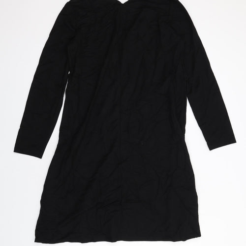 Zara Womens Black Viscose A-Line Size L V-Neck Pullover