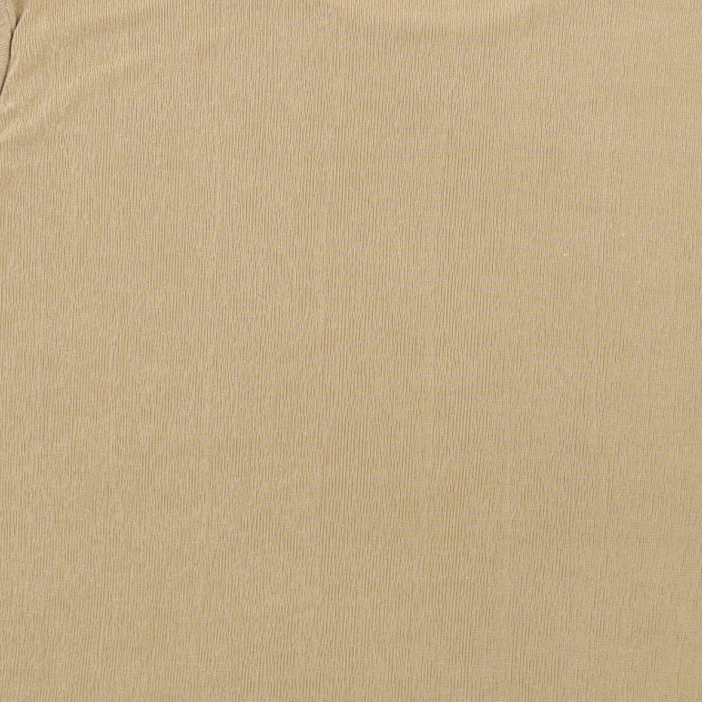 Damart Womens Beige Polyester Basic T-Shirt Size 24 Round Neck
