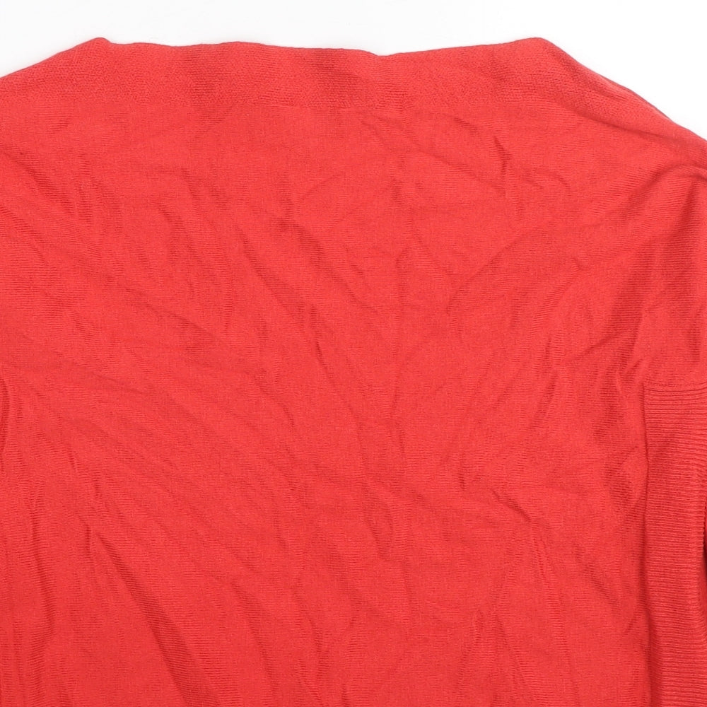 Joules Womens Red Boat Neck Cotton Pullover Jumper Size 10