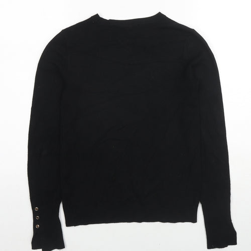 Zara Womens Black Round Neck Polyester Pullover Jumper Size S