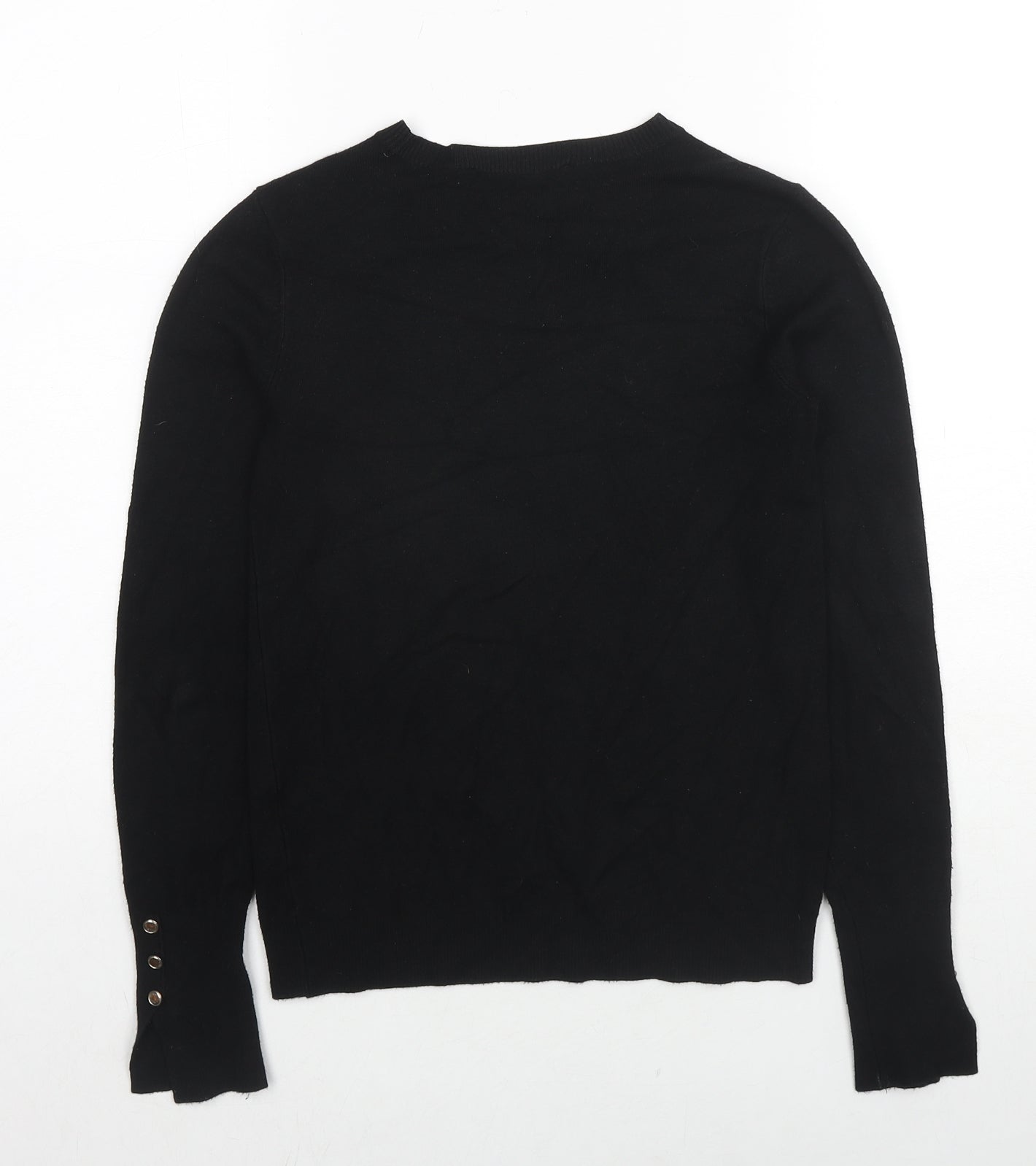 Zara Womens Black Round Neck Polyester Pullover Jumper Size S