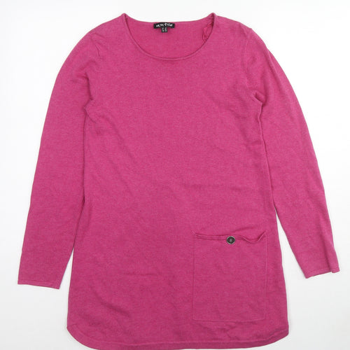Marble Womens Pink Round Neck Cotton Tunic Jumper Size 10