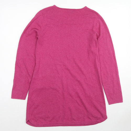 Marble Womens Pink Round Neck Cotton Tunic Jumper Size 10