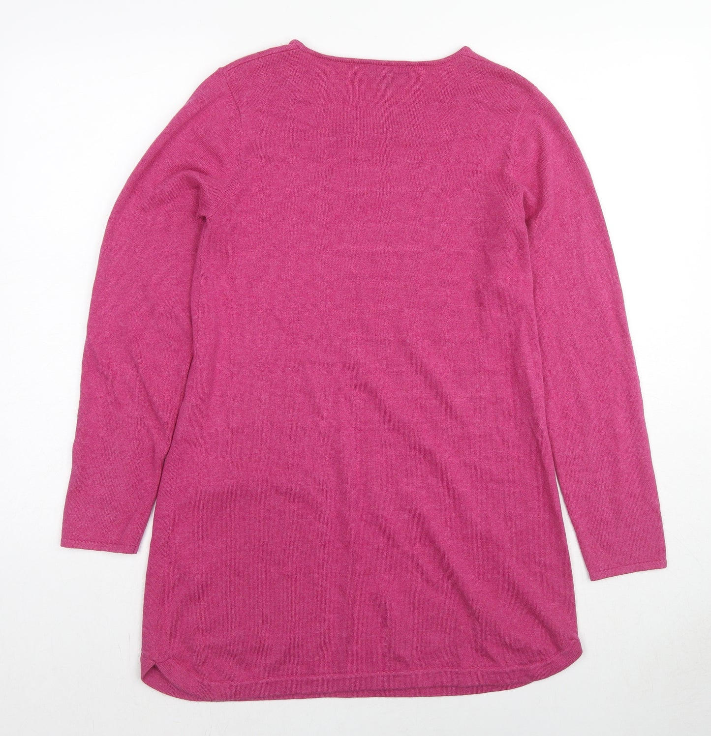 Marble Womens Pink Round Neck Cotton Tunic Jumper Size 10