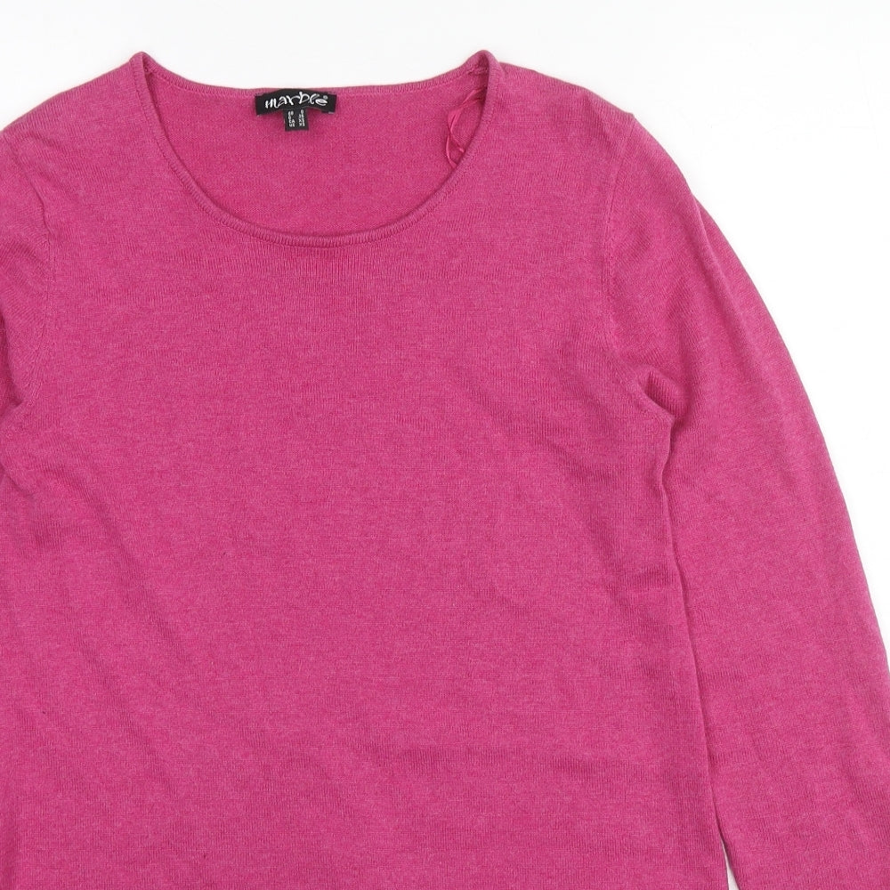 Marble Womens Pink Round Neck Cotton Tunic Jumper Size 10