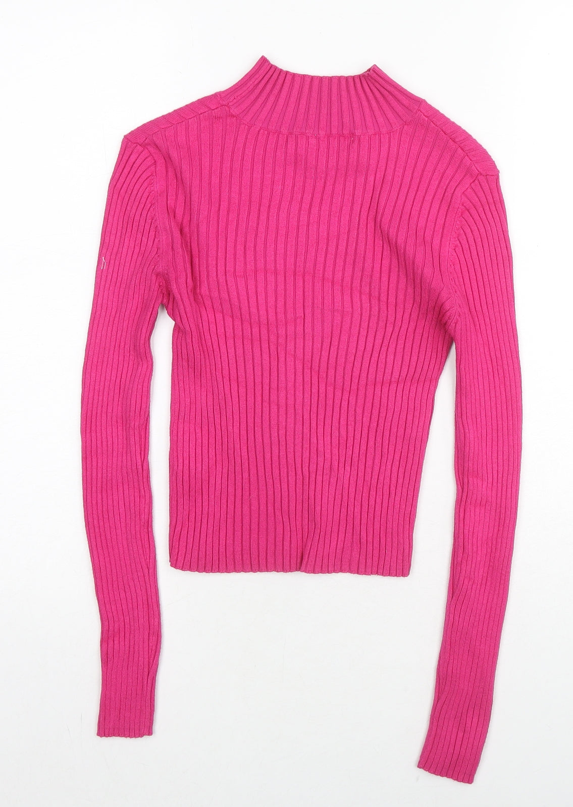 Stradivarius Womens Pink High Neck Viscose Pullover Jumper Size S