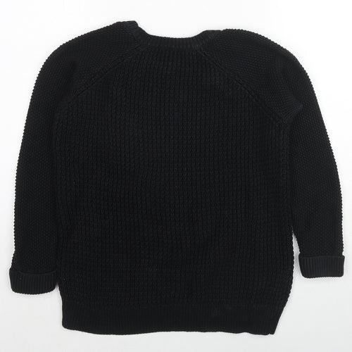 Topshop Womens Black Round Neck Acrylic Pullover Jumper Size 8