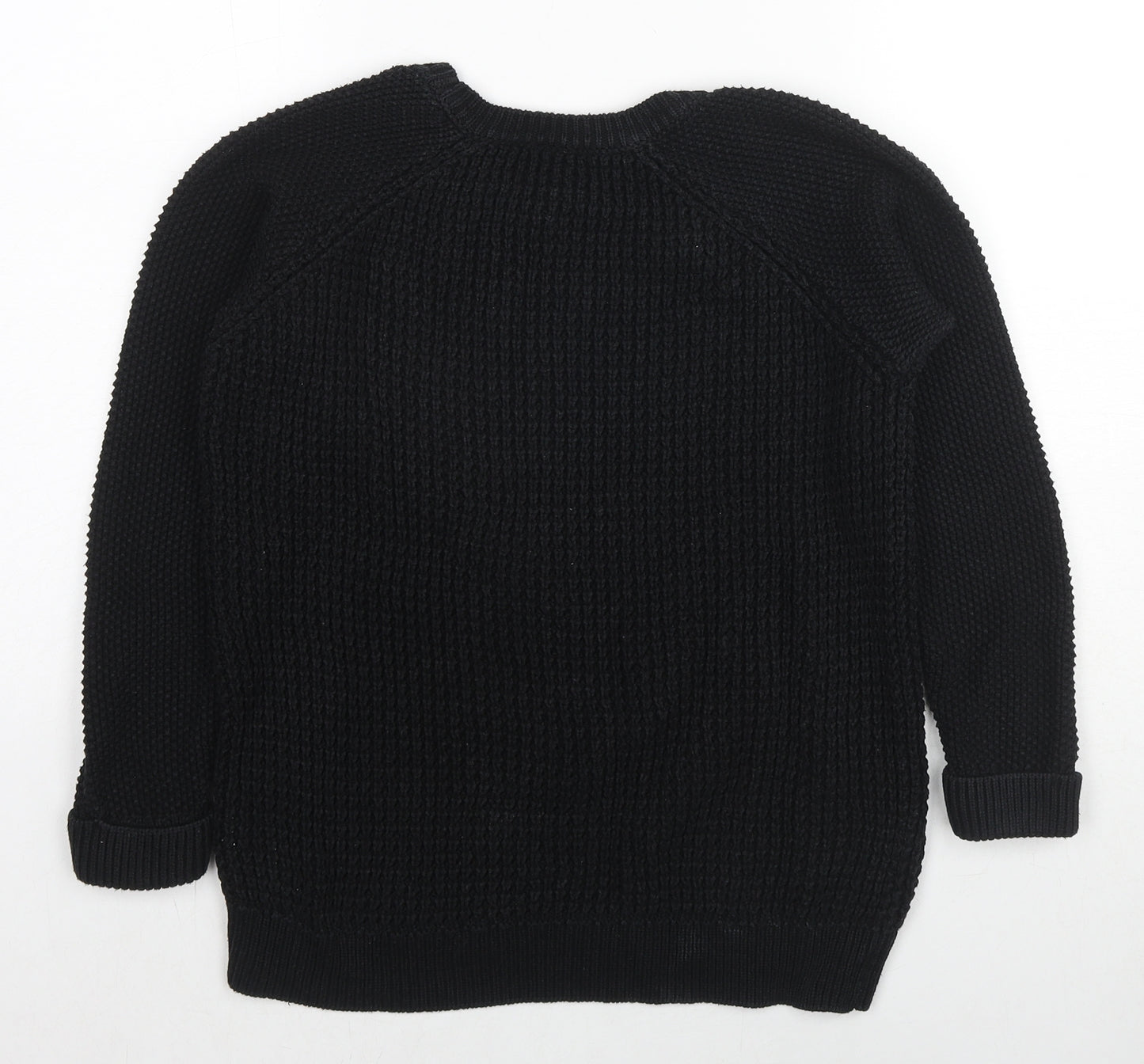 Topshop Womens Black Round Neck Acrylic Pullover Jumper Size 8