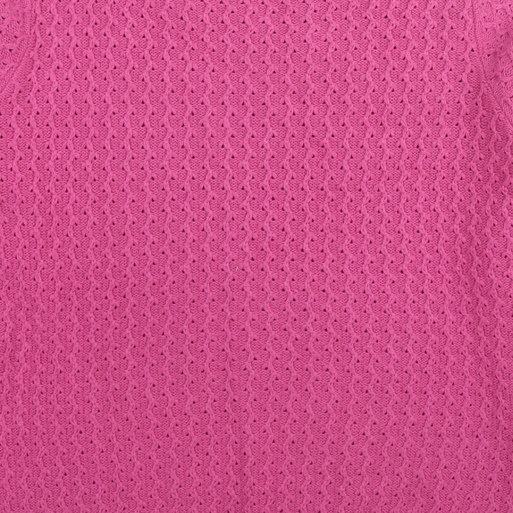 EWM Womens Pink Round Neck Acrylic Pullover Jumper Size 10 - Size 10-12