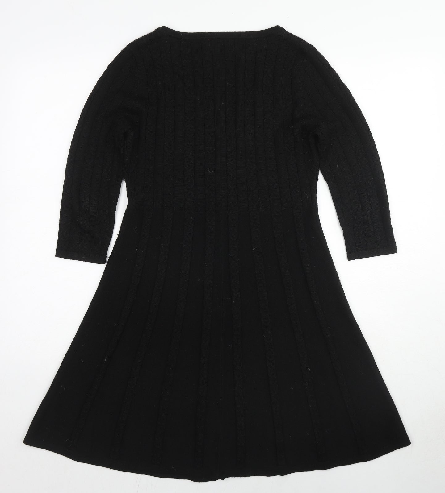 Monsoon Womens Black V-Neck Acrylic Cardigan Jumper Size 10