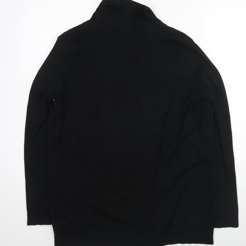 Bonmarché Womens Black V-Neck Viscose Cardigan Jumper Size 16 - Size 16-18