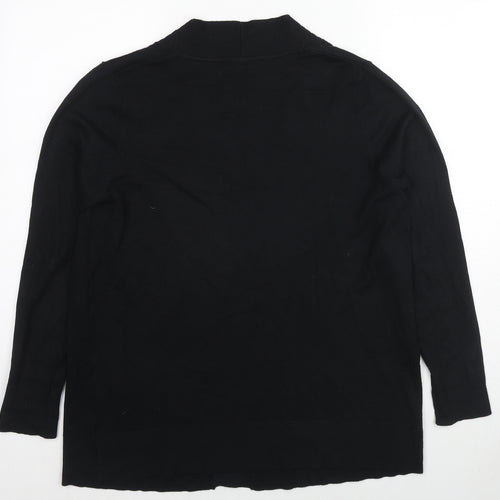 Bonmarché Womens Black V-Neck Viscose Cardigan Jumper Size 14