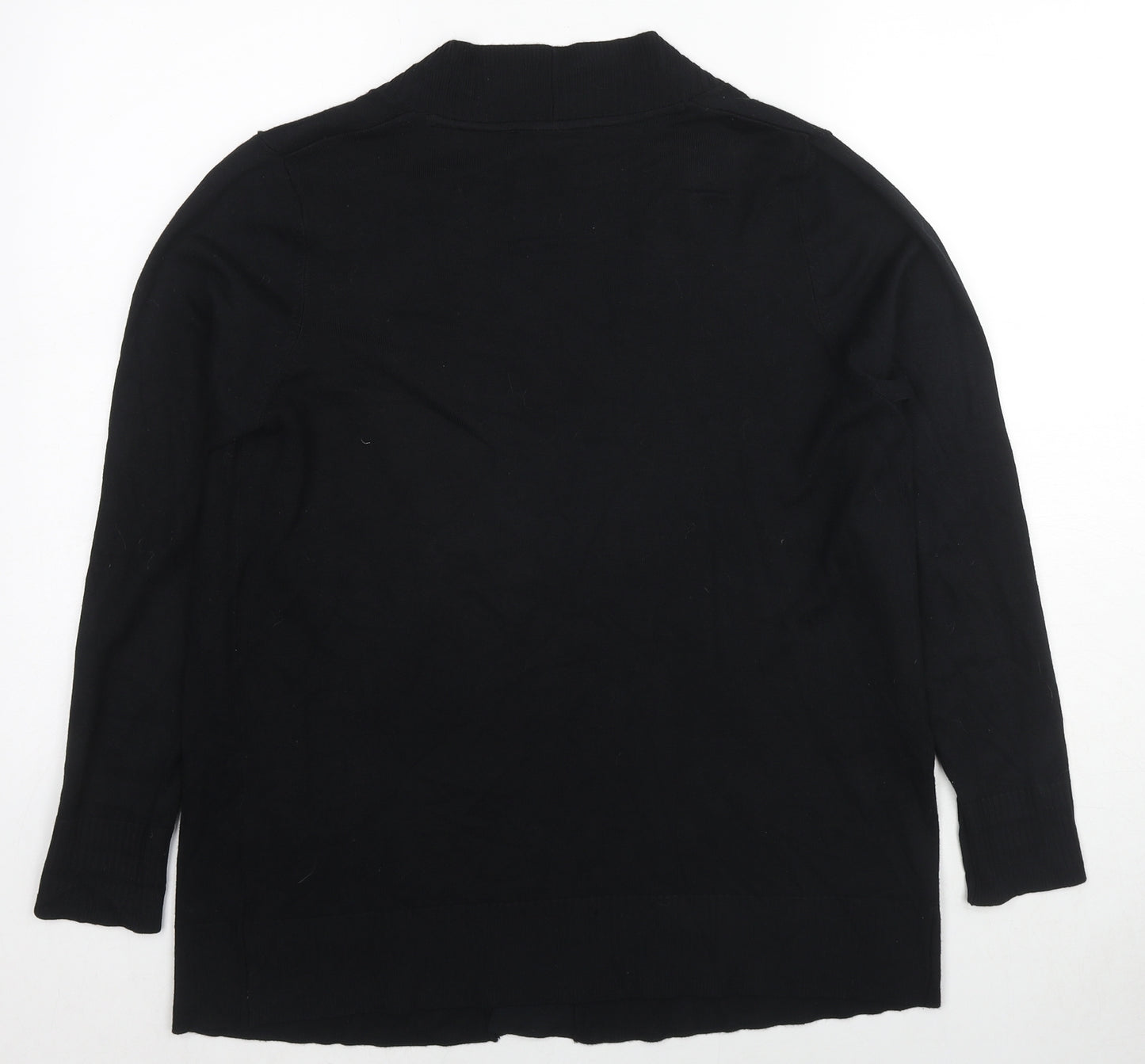 Bonmarché Womens Black V-Neck Viscose Cardigan Jumper Size 14