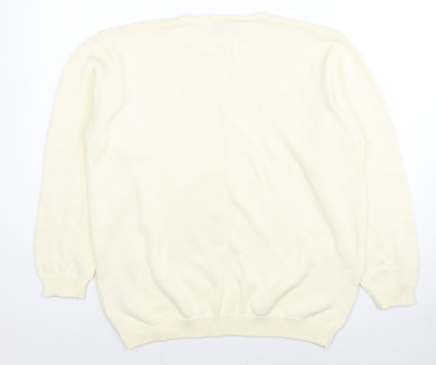 EWM Womens Ivory Round Neck Acrylic Pullover Jumper Size 18 - Size 18-20