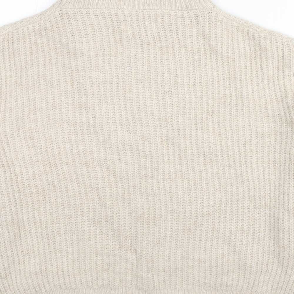 Only Womens Beige High Neck Acrylic Pullover Jumper Size S