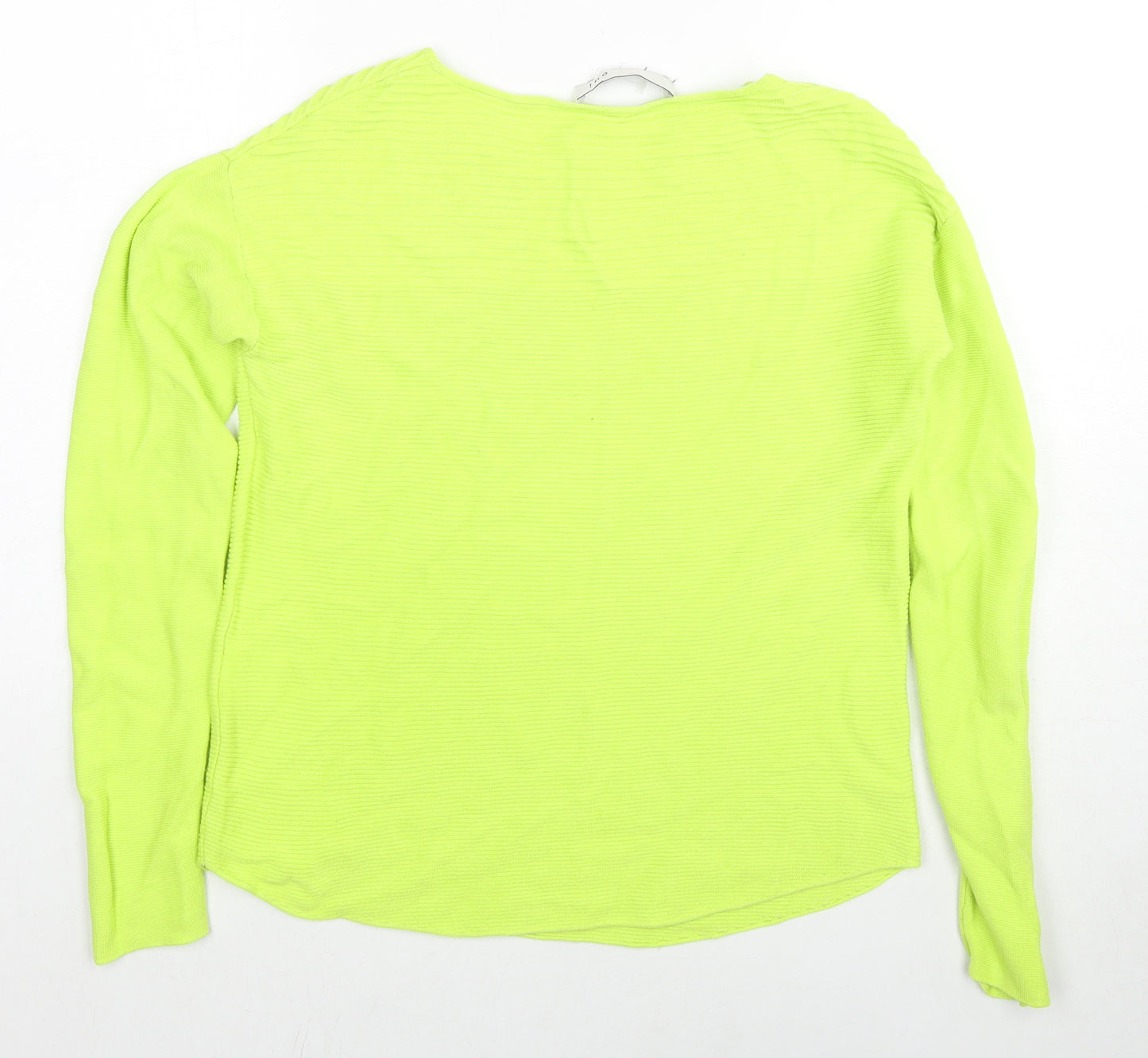 Oui Womens Green Round Neck Viscose Pullover Jumper Size 8