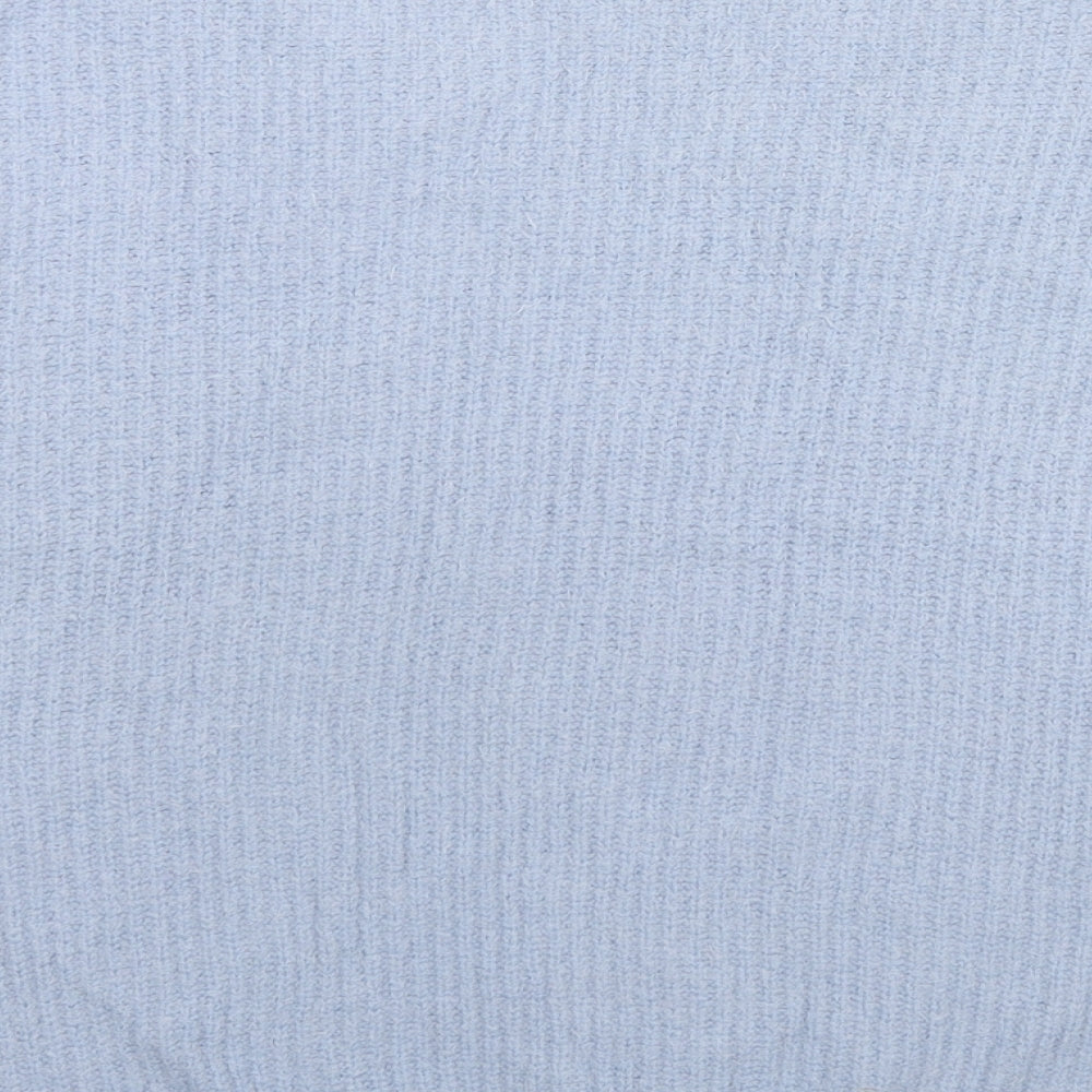 Vanessa Alexandra Womens Blue V-Neck Nylon Pullover Jumper Size M