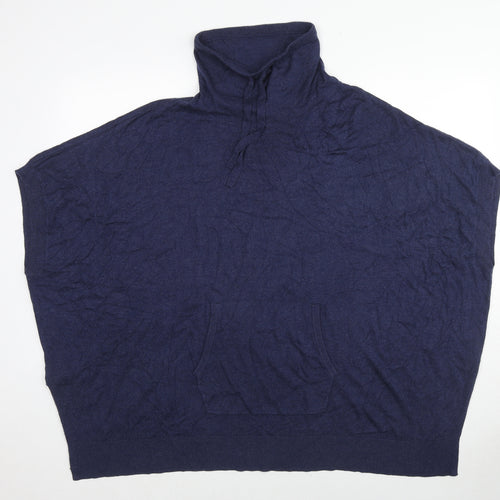 Linea Womens Blue High Neck Viscose Pullover Jumper Size 14
