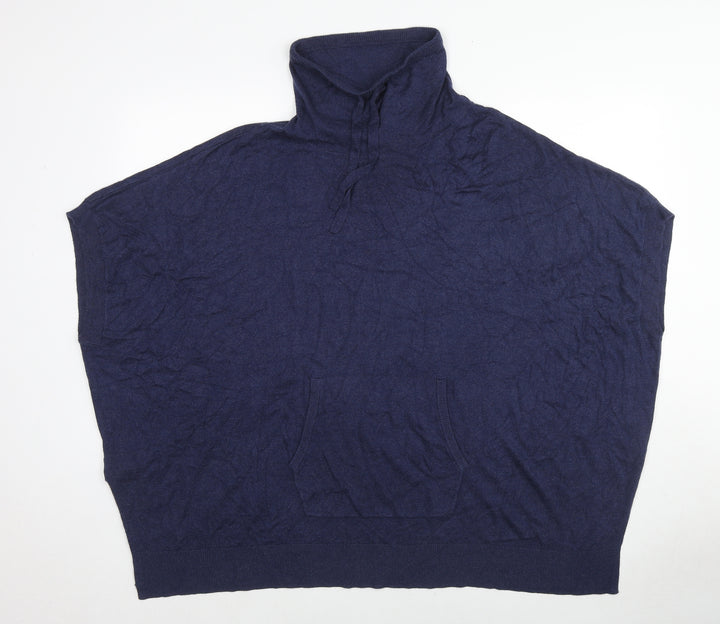 Linea Womens Blue High Neck Viscose Pullover Jumper Size 14