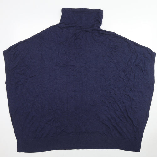 Linea Womens Blue High Neck Viscose Pullover Jumper Size 14