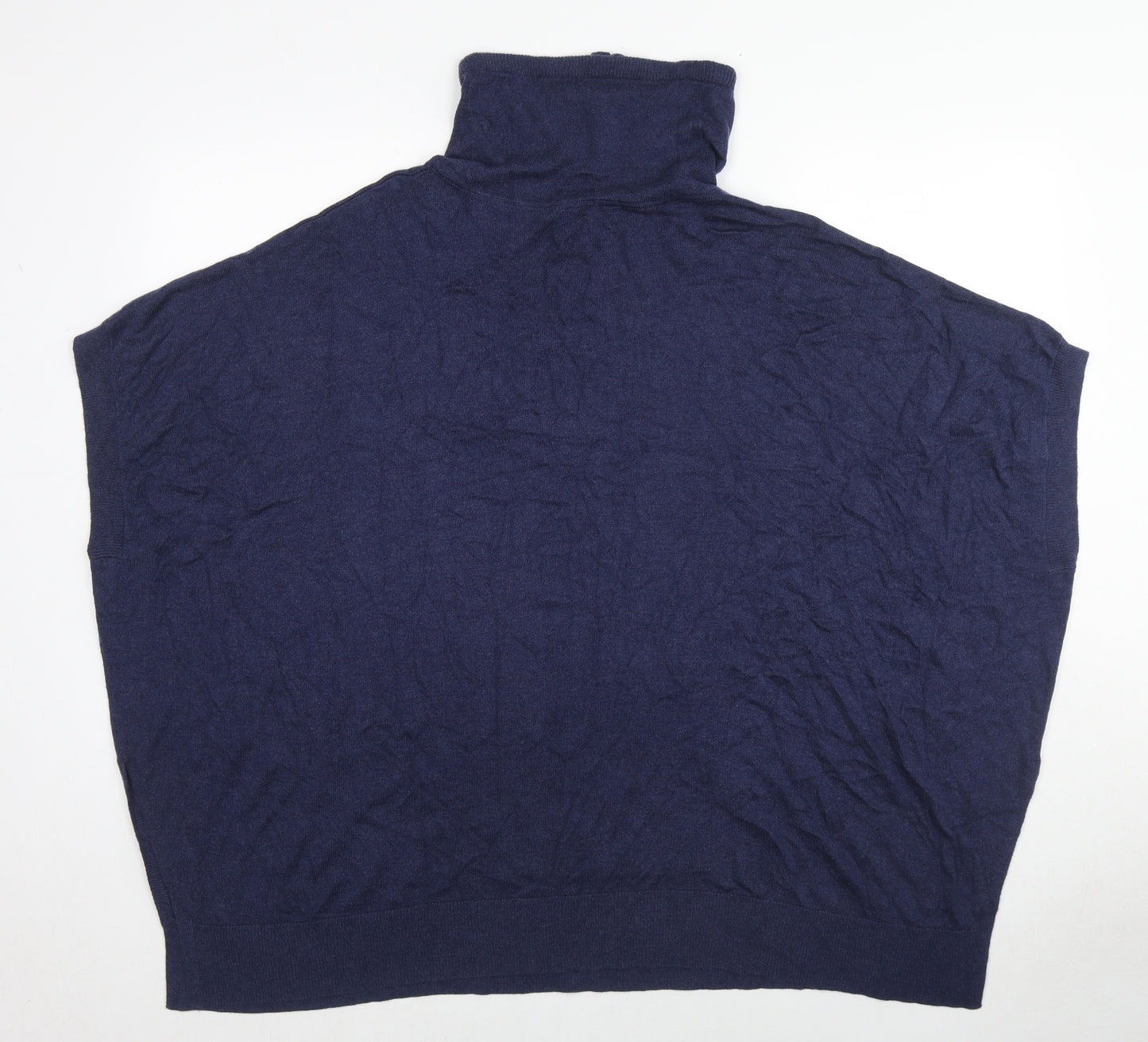 Linea Womens Blue High Neck Viscose Pullover Jumper Size 14