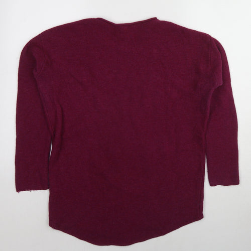 Seasalt Womens Purple Round Neck Wool Pullover Jumper Size 14