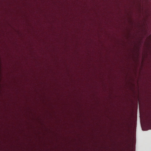 Seasalt Womens Purple Round Neck Wool Pullover Jumper Size 14