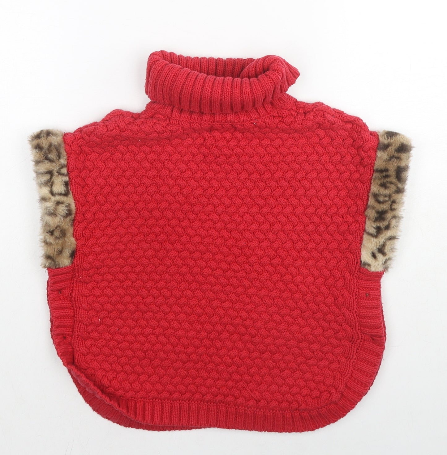 Aspen Girls Red Roll Neck Cotton Pullover Jumper Size 5-6 Years Pullover
