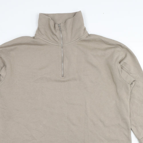 H&M Womens Beige Cotton Pullover Sweatshirt Size S Pullover