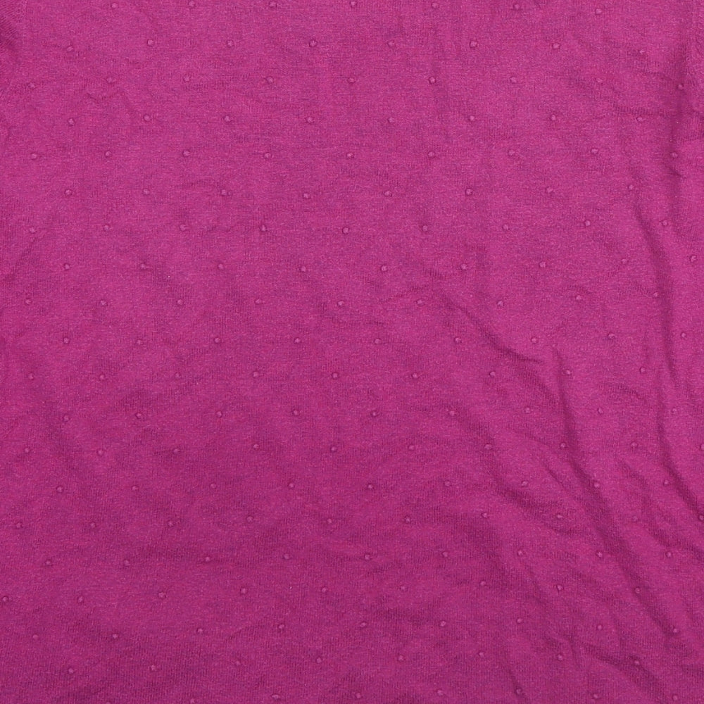 White Stuff Womens Purple Round Neck Cotton Pullover Jumper Size 16