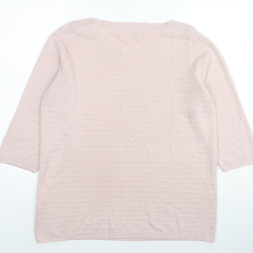 Marks and Spencer Womens Pink Round Neck Acrylic Pullover Jumper Size 18