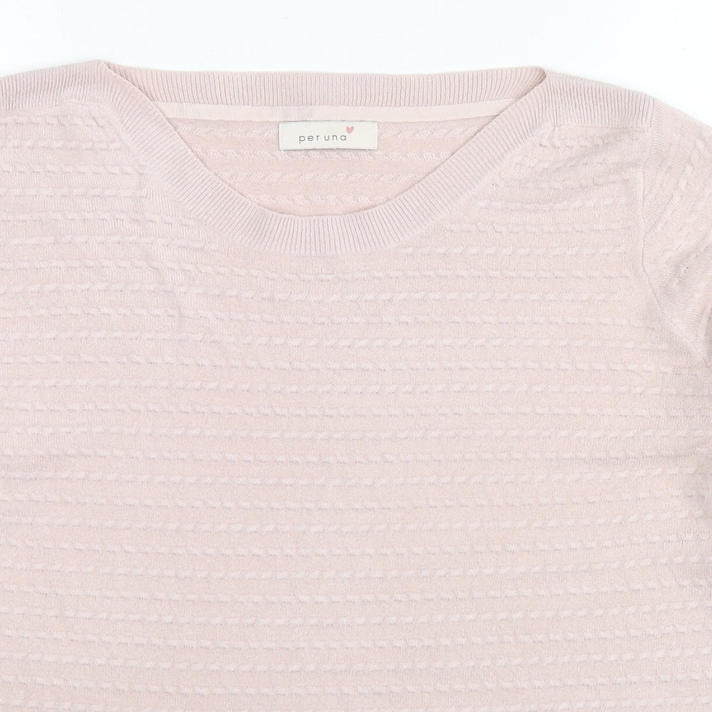 Marks and Spencer Womens Pink Round Neck Acrylic Pullover Jumper Size 18