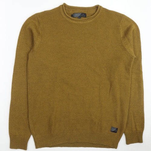 Broken Standard Mens Brown Round Neck Acrylic Pullover Jumper Size M Long Sleeve