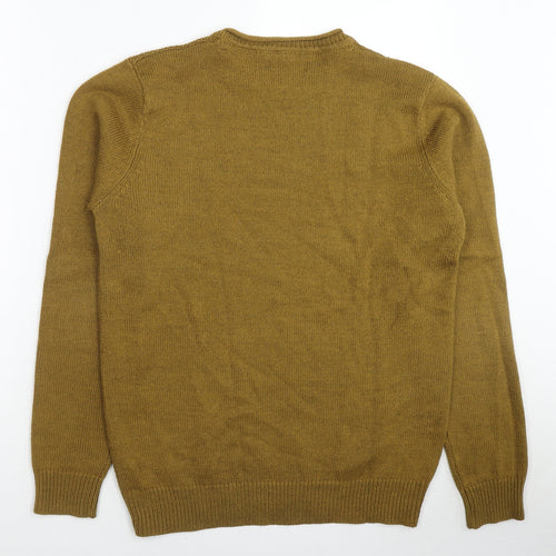 Broken Standard Mens Brown Round Neck Acrylic Pullover Jumper Size M Long Sleeve