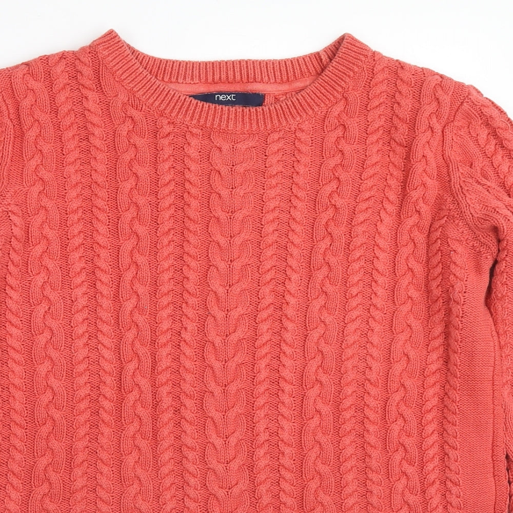 NEXT Womens Red Round Neck Cotton Pullover Jumper Size 12
