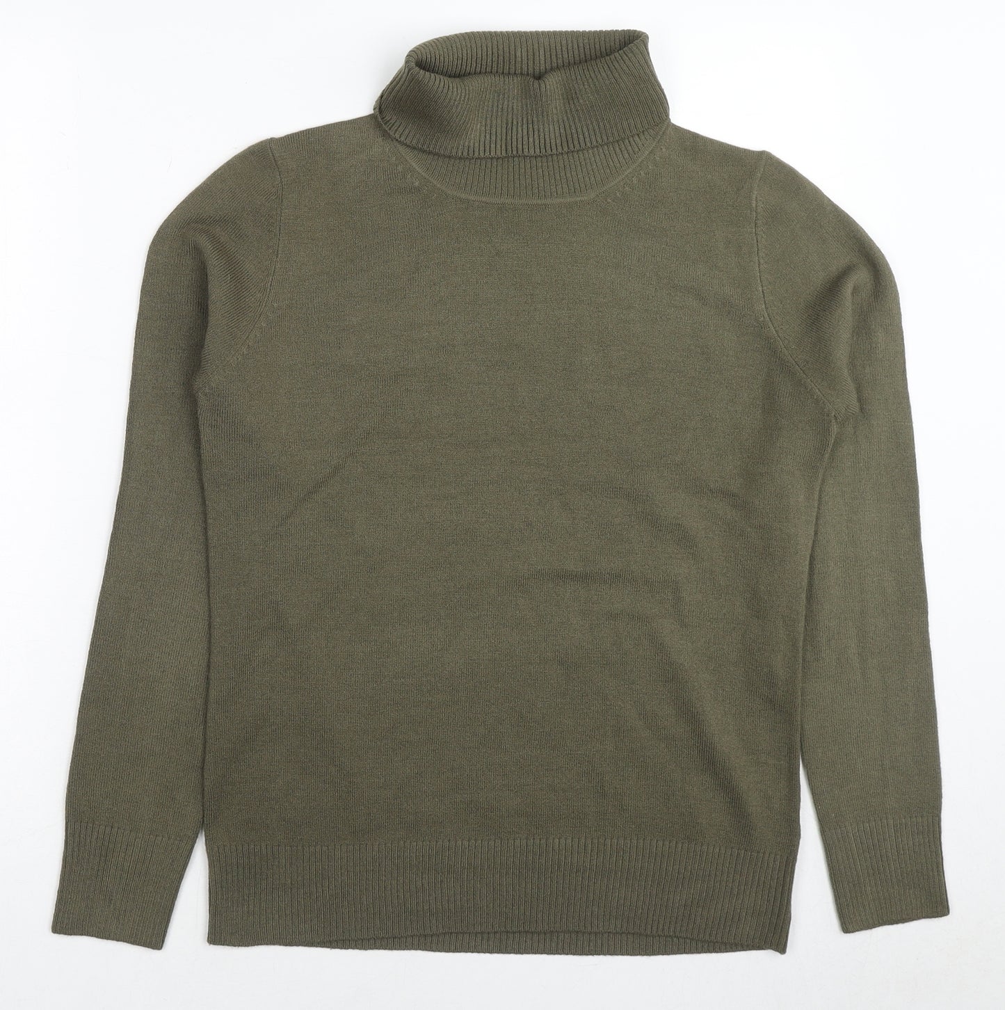 French Connection Womens Green Roll Neck Acrylic Pullover Jumper Size XL