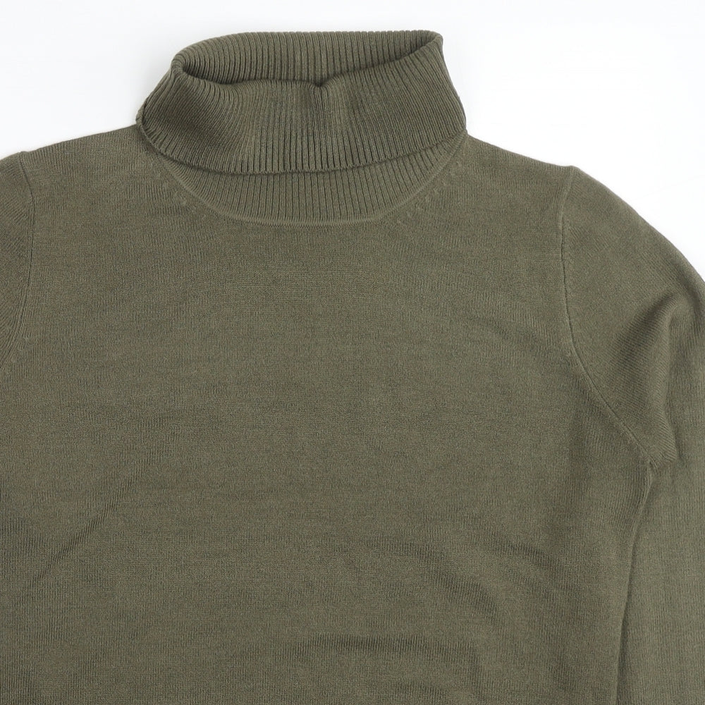 French Connection Womens Green Roll Neck Acrylic Pullover Jumper Size XL