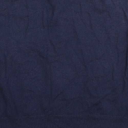 Tina Taylor Womens Blue Round Neck Cotton Cardigan Jumper Size M