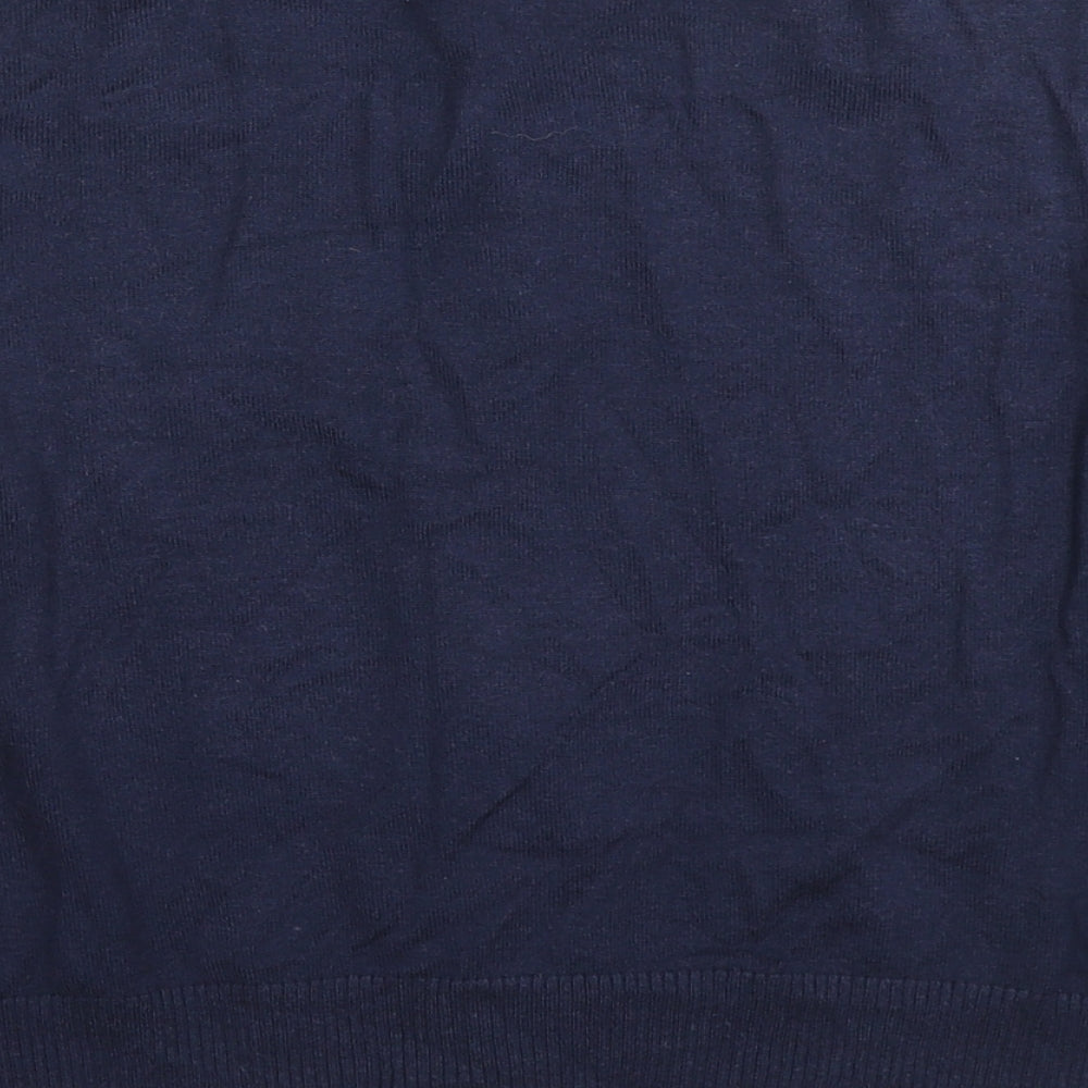 Tina Taylor Womens Blue Round Neck Cotton Cardigan Jumper Size M